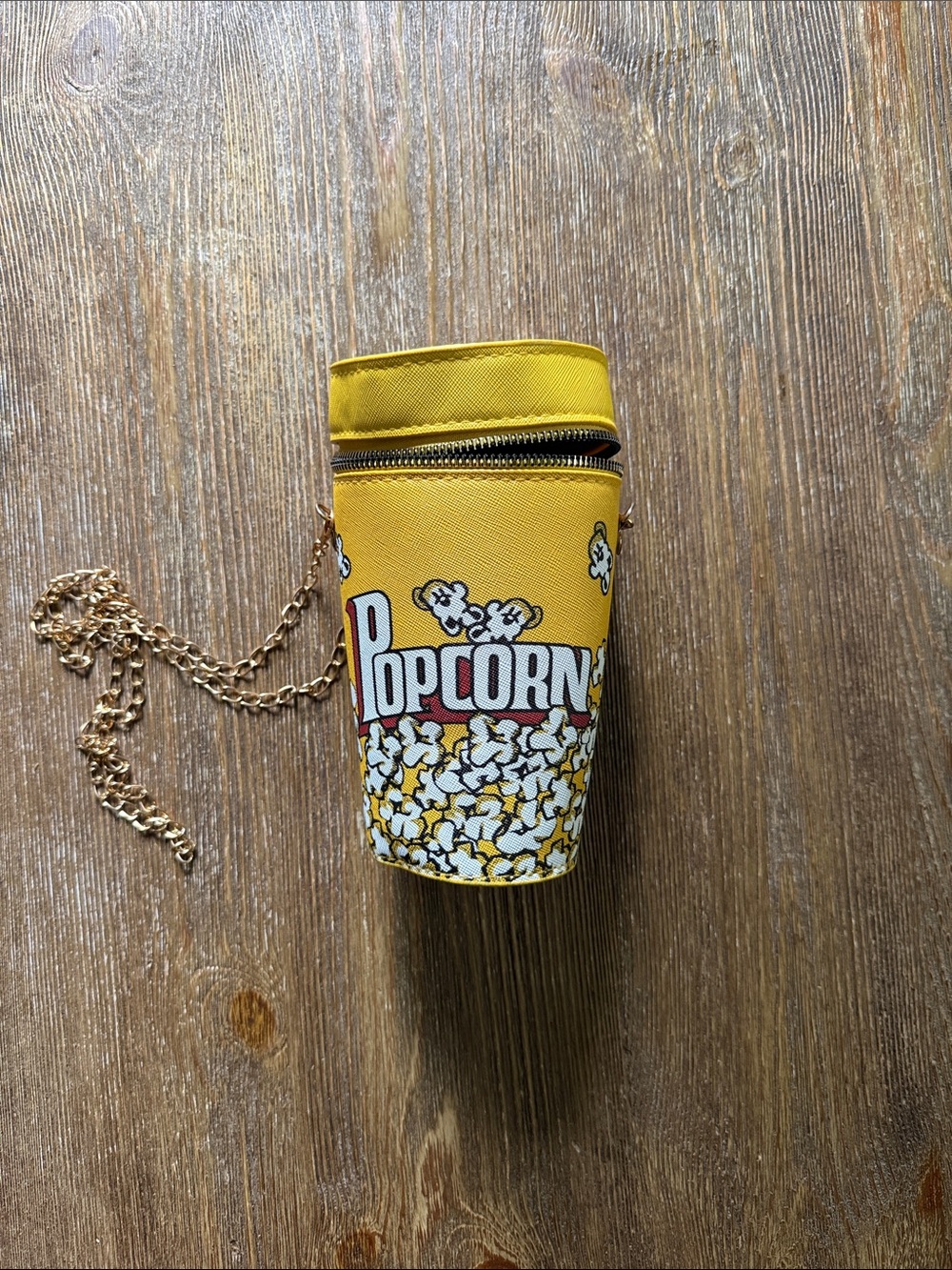Popcorn Print Crossbody Bag in Yellow